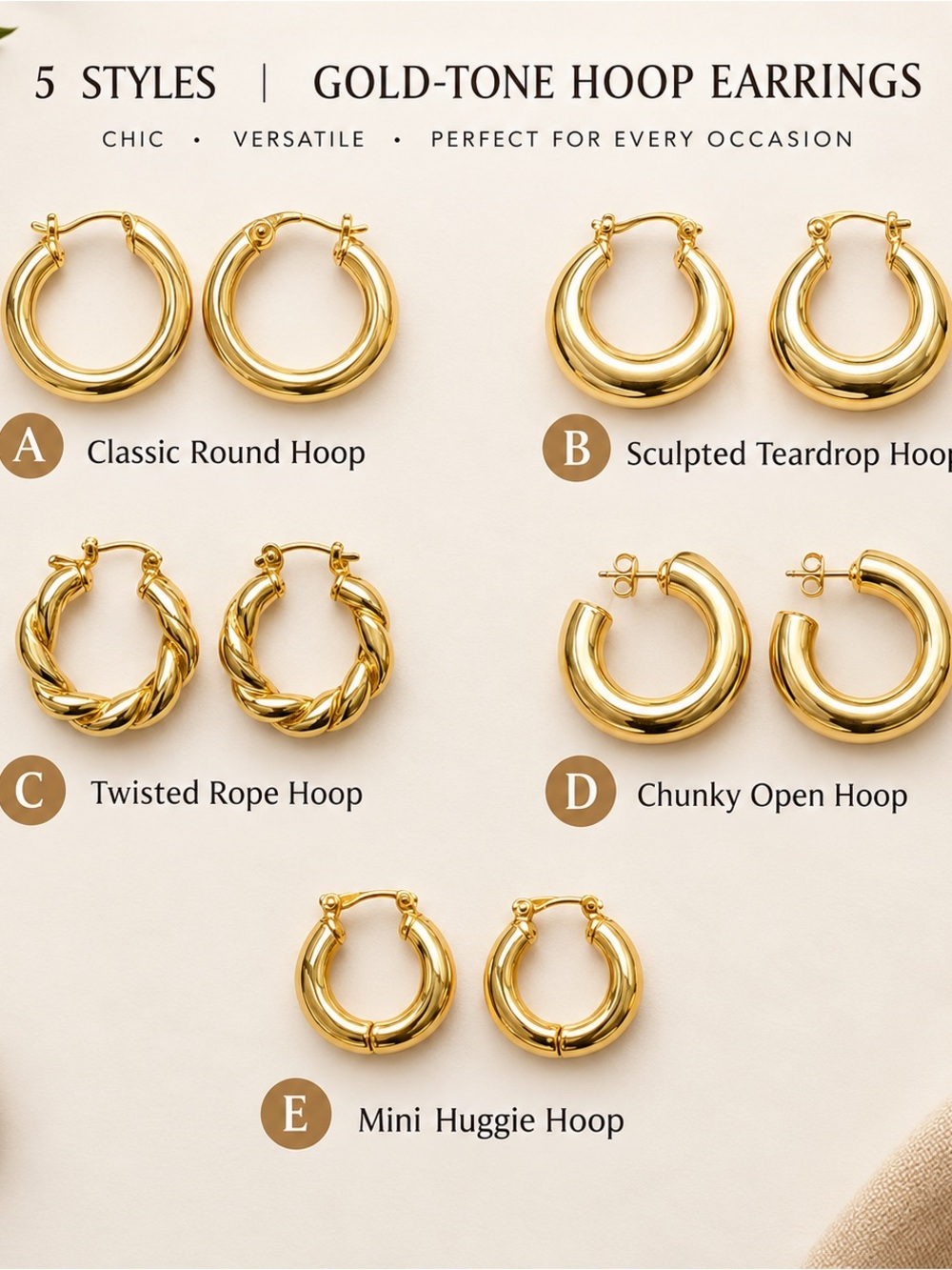 Gold-Tone Classic & Sculpted Hoop Earrings Collection - Gold